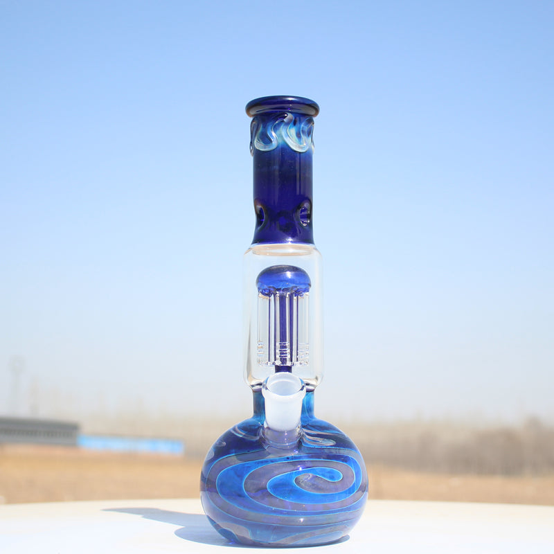 Glass City 10.5" Blue Buddha Glass Water Pipe Bong w/ Tree Perc