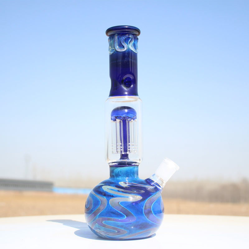 Glass City 10.5" Blue Buddha Glass Water Pipe Bong w/ Tree Perc