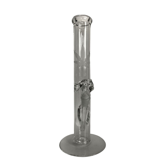 AMG 18" Clear Hemp Leaf Flared Base Glass Water Pipe